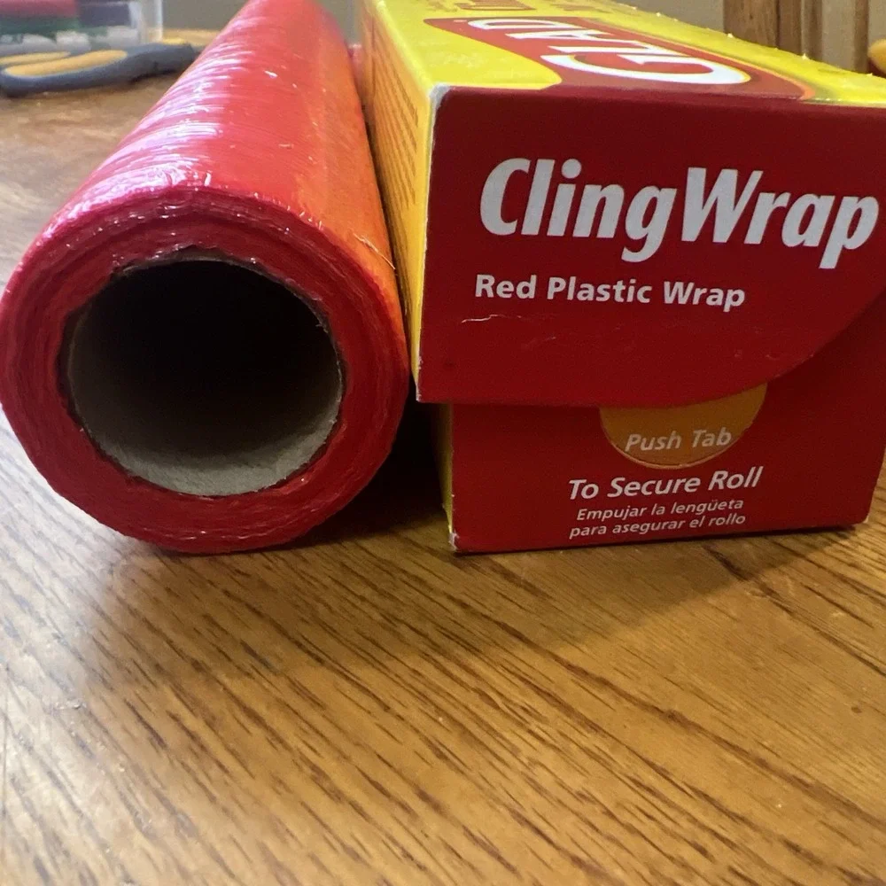 Vintage Saran, Glad, Handi, Target Cling Plastic Wrap Clear & Red All Open Used